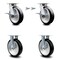 Service Caster 8 Inch Kingpinless Rubber on Aluminum Caster Brake & Swivel Lock 2 Rigid, 2PK SCC-KP30S820-RAR-SLB-BSL-2-R-2 - alternate 1